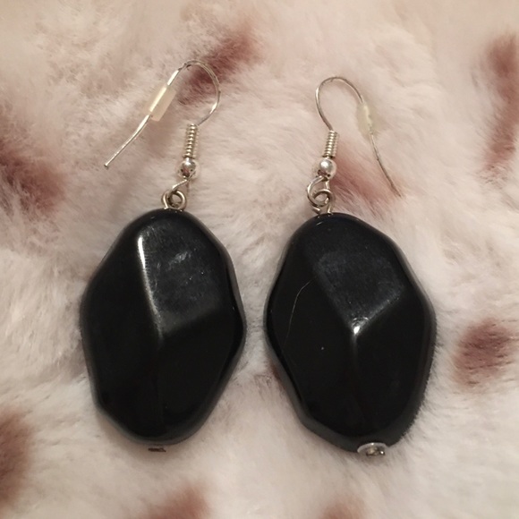 Statement black beaded cross necklace and earrings set. - Picture 4 of 4